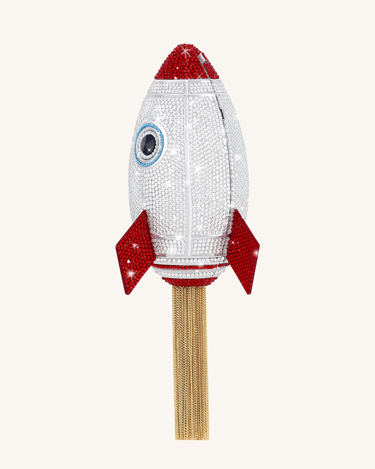 Rocket Shape Faux Crystal Clutch - Silver | JW PEI