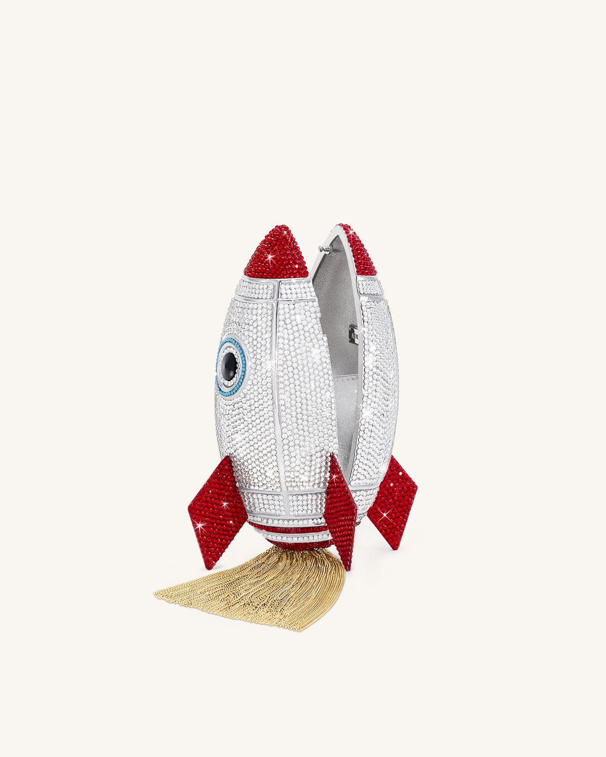 Rocket Shape Faux Crystal Clutch - Silver | JW PEI