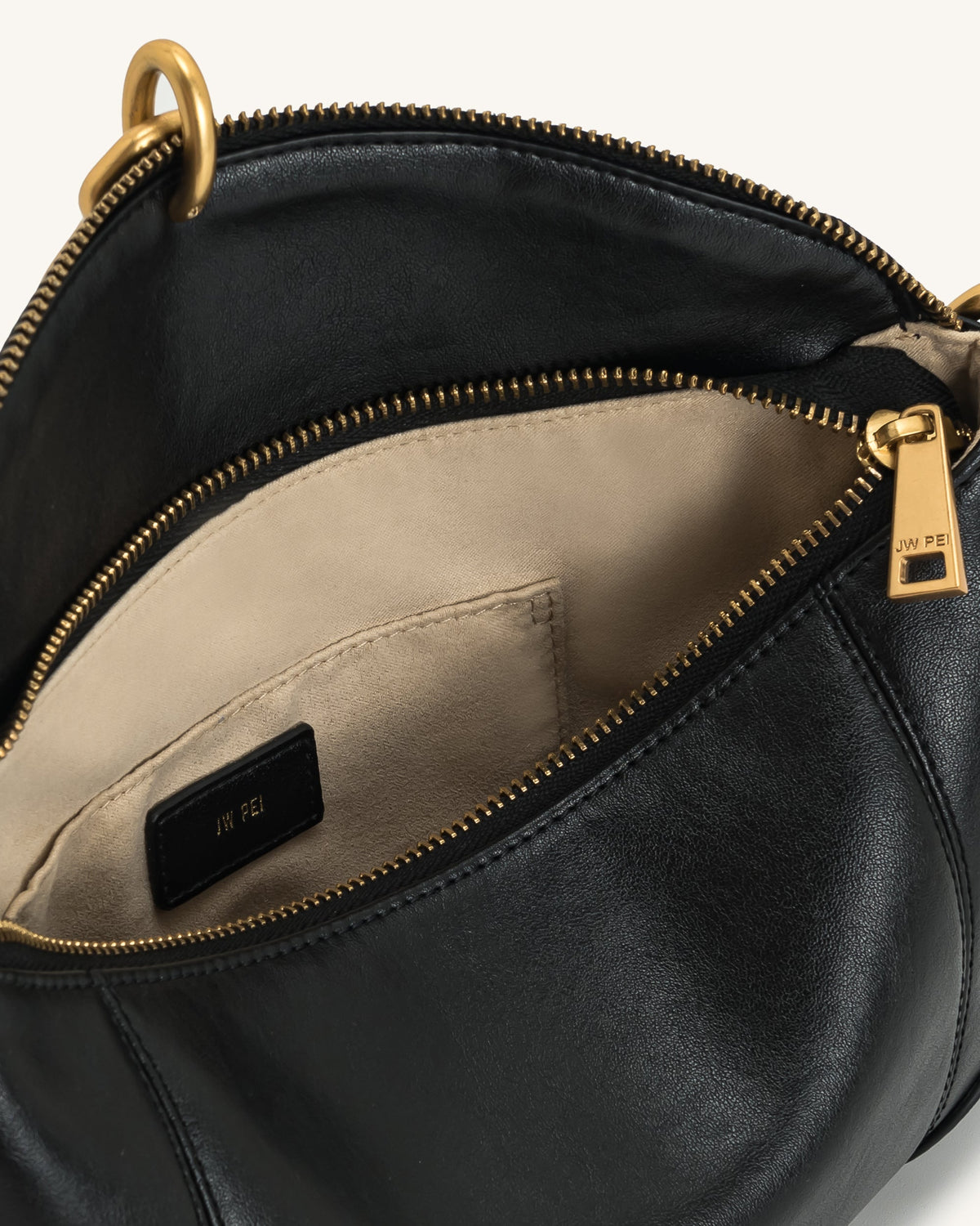 Jayla Metal Pendant Embellished Shoulder Bag - Black | JW PEI