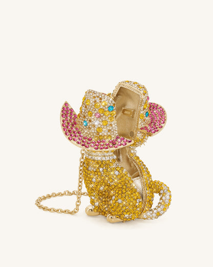 Glamorous Cat Clutch - Multicolor Gold | JW PEI
