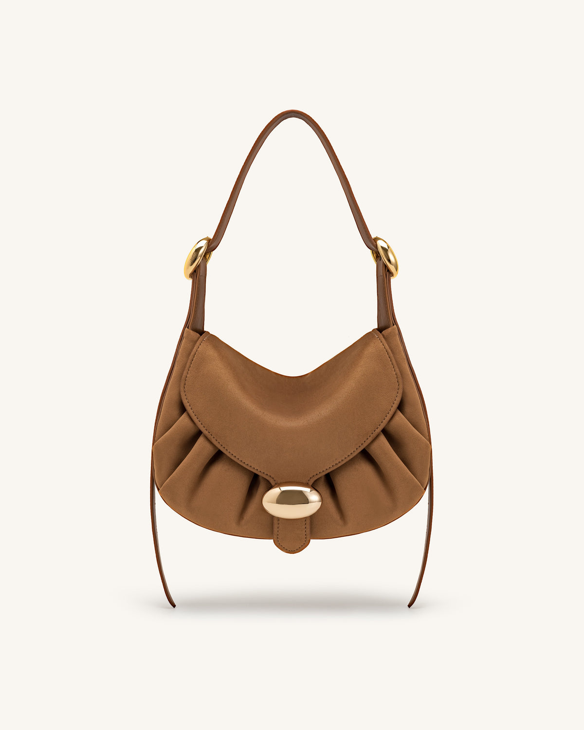 Avery Faux Suede Draped Hobo Bag - Camel | JW PEI