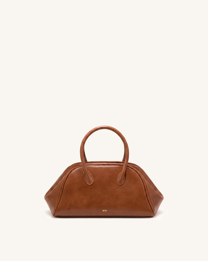 Veda Vintage Finish Bowler Bag - Saddle Brown | JW PEI