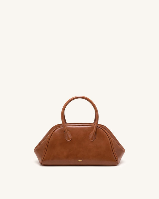 Veda Vintage Finish Bowler Bag - Saddle Brown | JW PEI