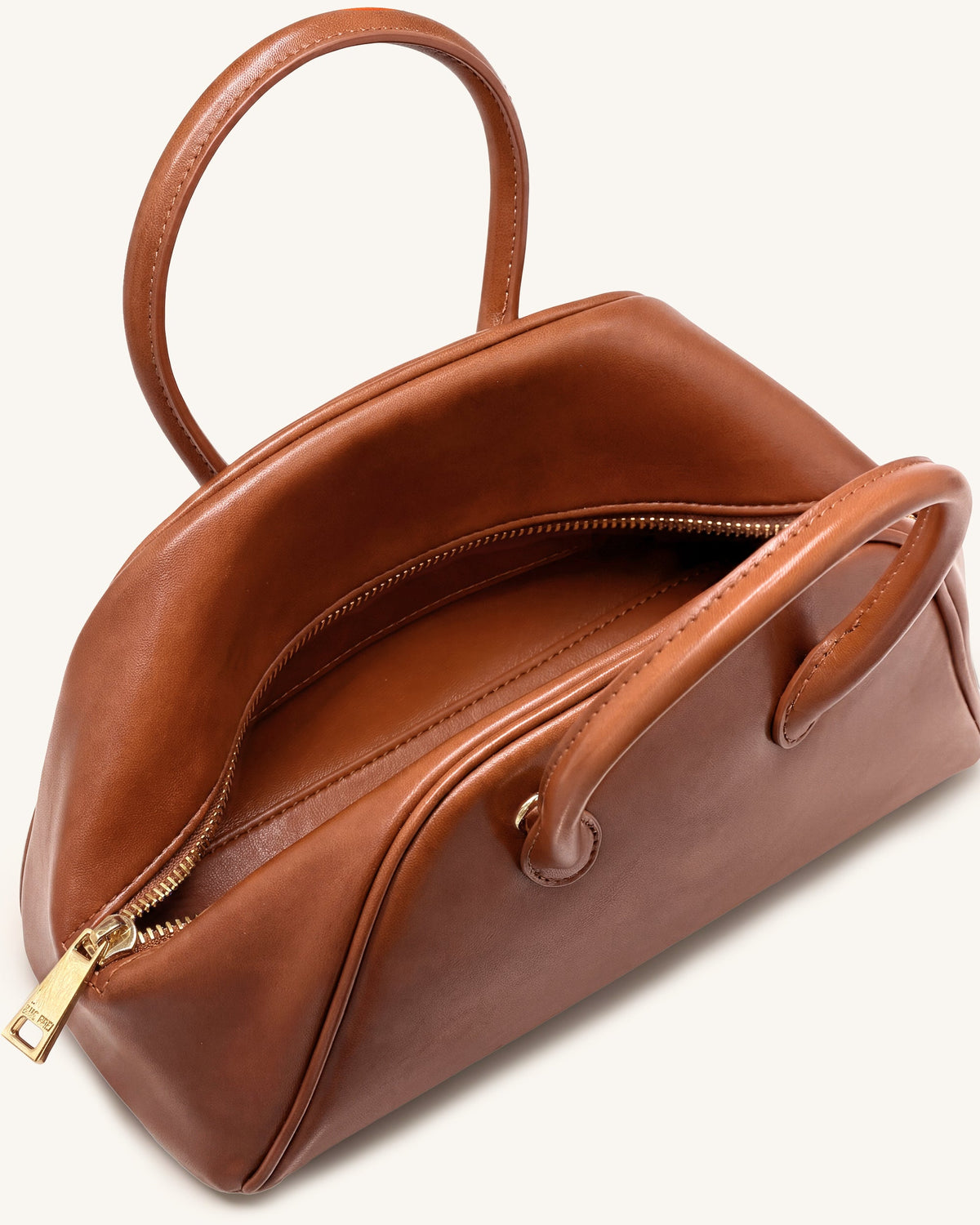 Veda Vintage Finish Bowler Bag - Saddle Brown | JW PEI