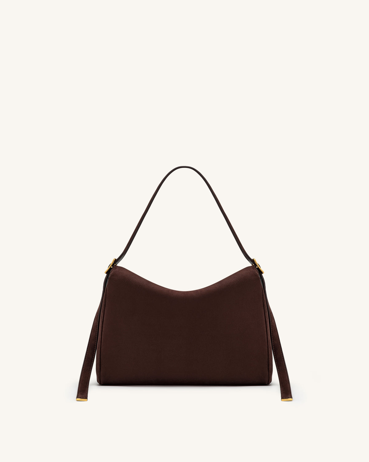 Elowen Faux Suede Flap Shoulder Bag - Dark Brown | JW PEI