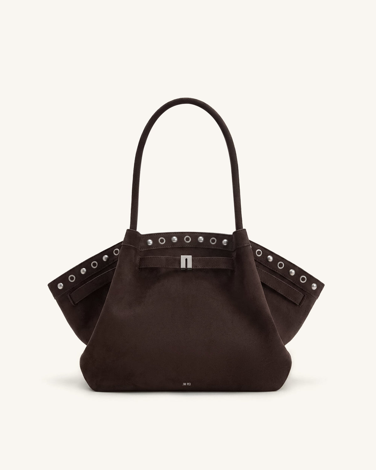 Hana Medium Faux Suede Tote Bag - Dark Chocolate Brown | JW PEI