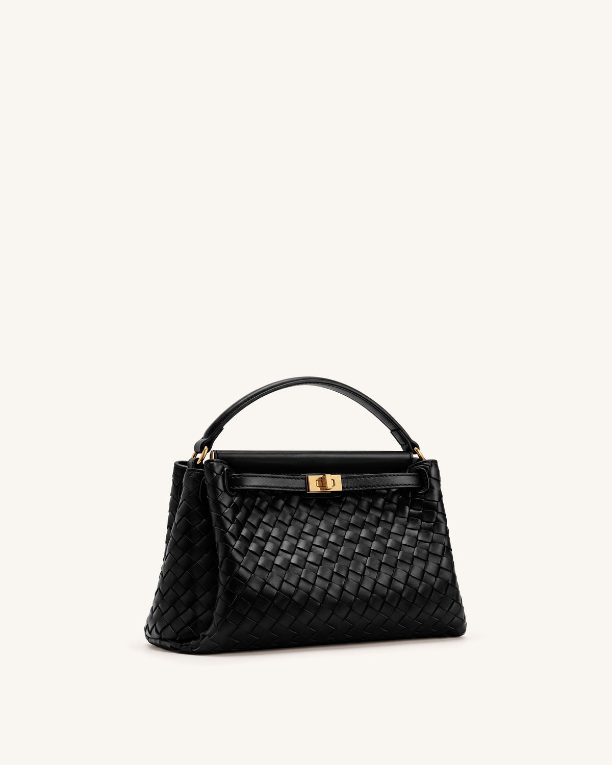Carmen Woven Top Handle Bag - Charcoal Black | JW PEI