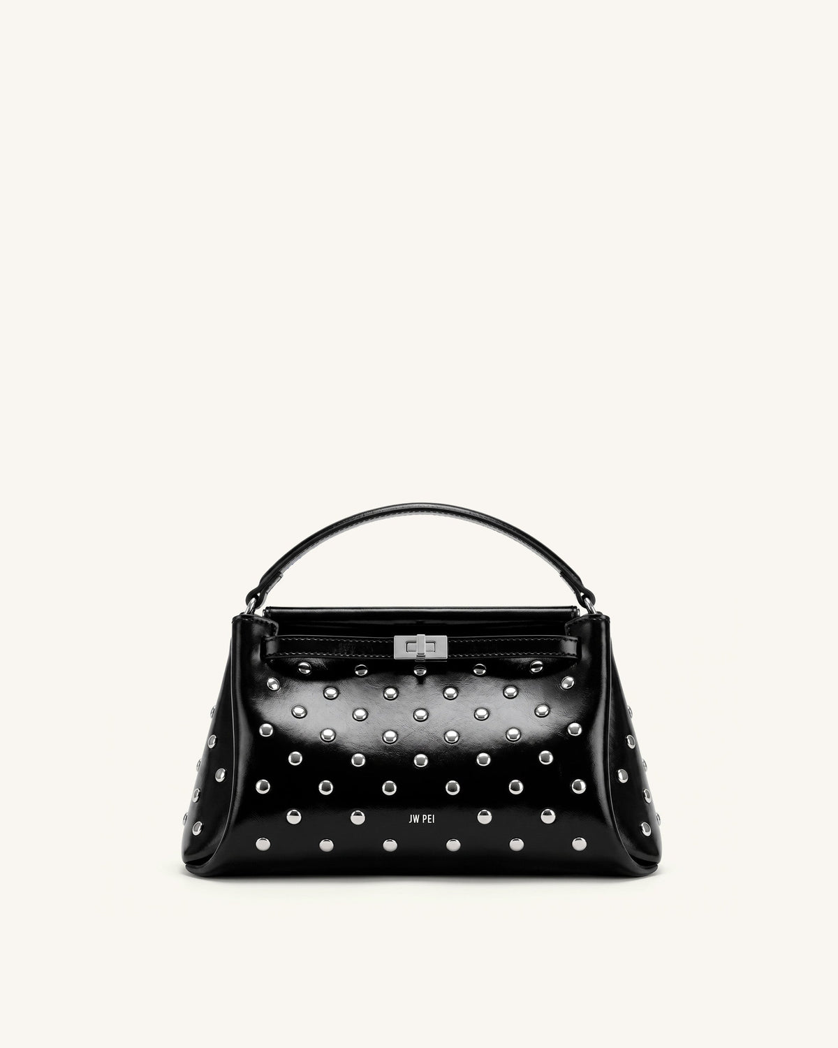 Carmen Studded Top Handle Bag - Ink Black | JW PEI