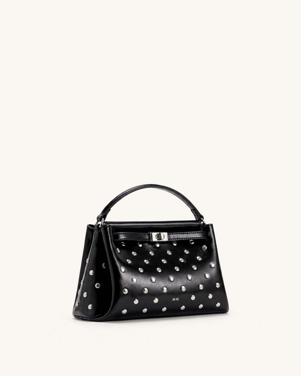 Carmen Studded Top Handle Bag - Ink Black | JW PEI