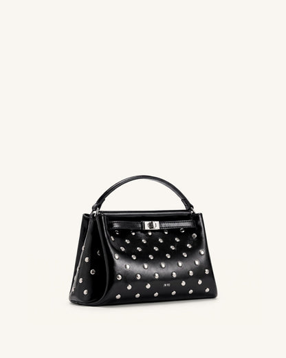 Carmen Studded Top Handle Bag - Ink Black | JW PEI