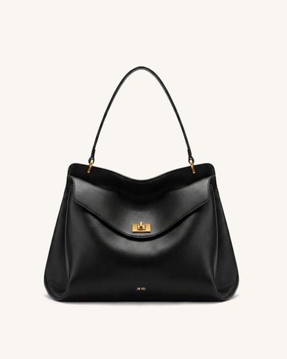 Lucia Turn-Lock Shoulder Bag - Black | JW PEI