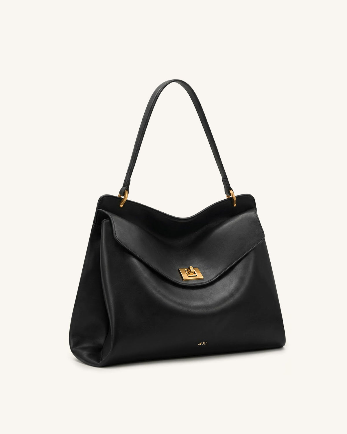 Lucia Turn-Lock Shoulder Bag - Black | JW PEI