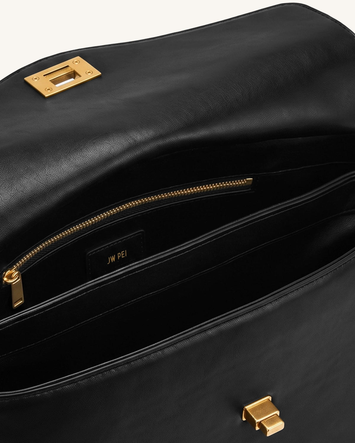 Lucia Turn-Lock Shoulder Bag - Black | JW PEI