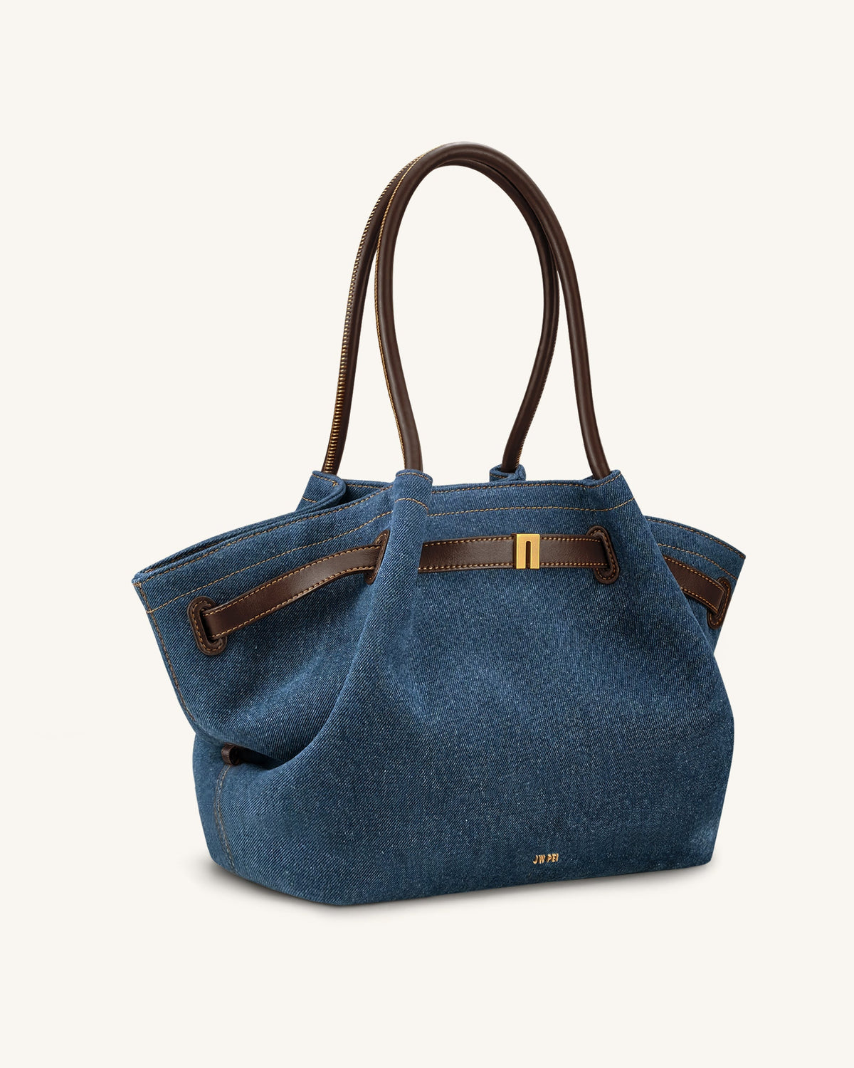 Hana Large Tote Bag - Dark Blue Denim | JW PEI