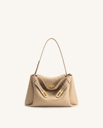 Rhea Double Buckle Shoulder Bag - Camel | JW PEI