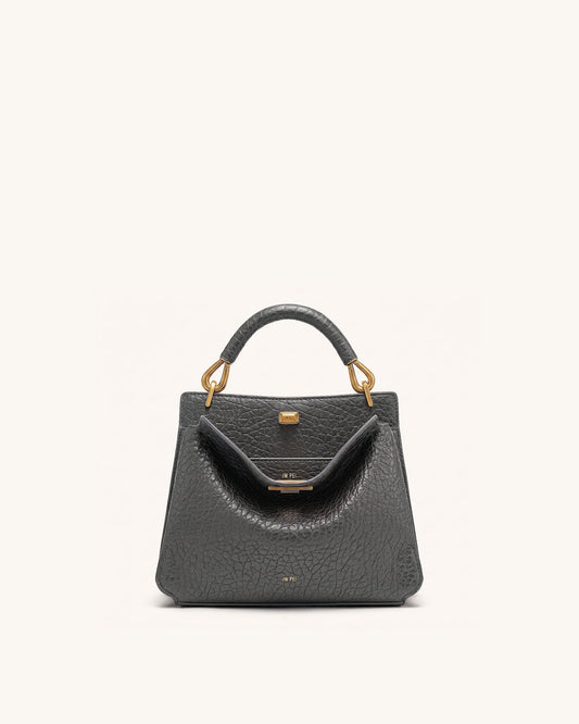 Lucia Elephant-Effect Top Handle Bag - Slate Gray | JW PEI