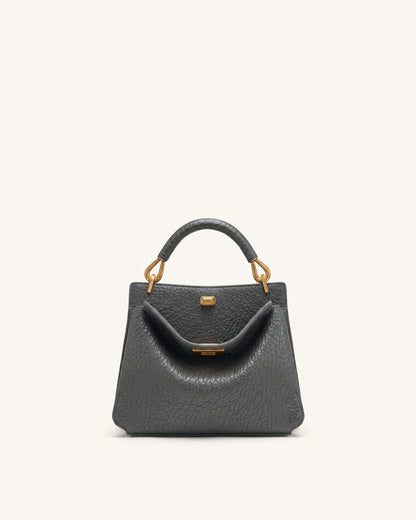 Lucia Elephant-Effect Top Handle Bag - Slate Gray | JW PEI
