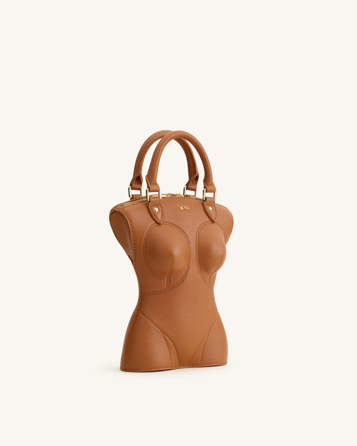 Tara Sculpted Handle Bag - Brown | JW PEI