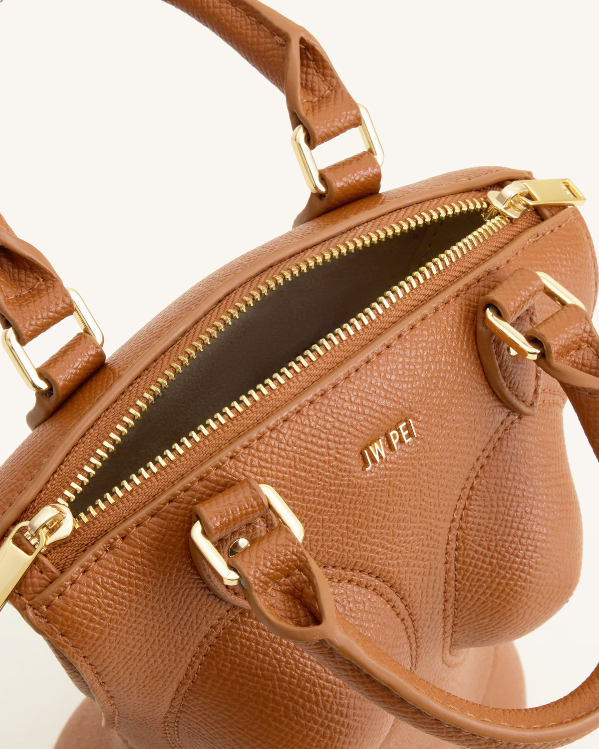 Tara Sculpted Handle Bag - Brown | JW PEI