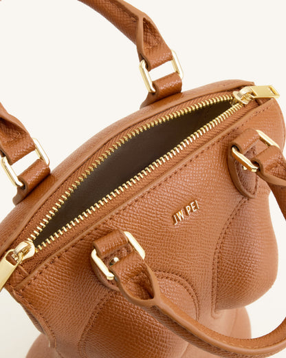 Tara Sculpted Handle Bag - Brown | JW PEI