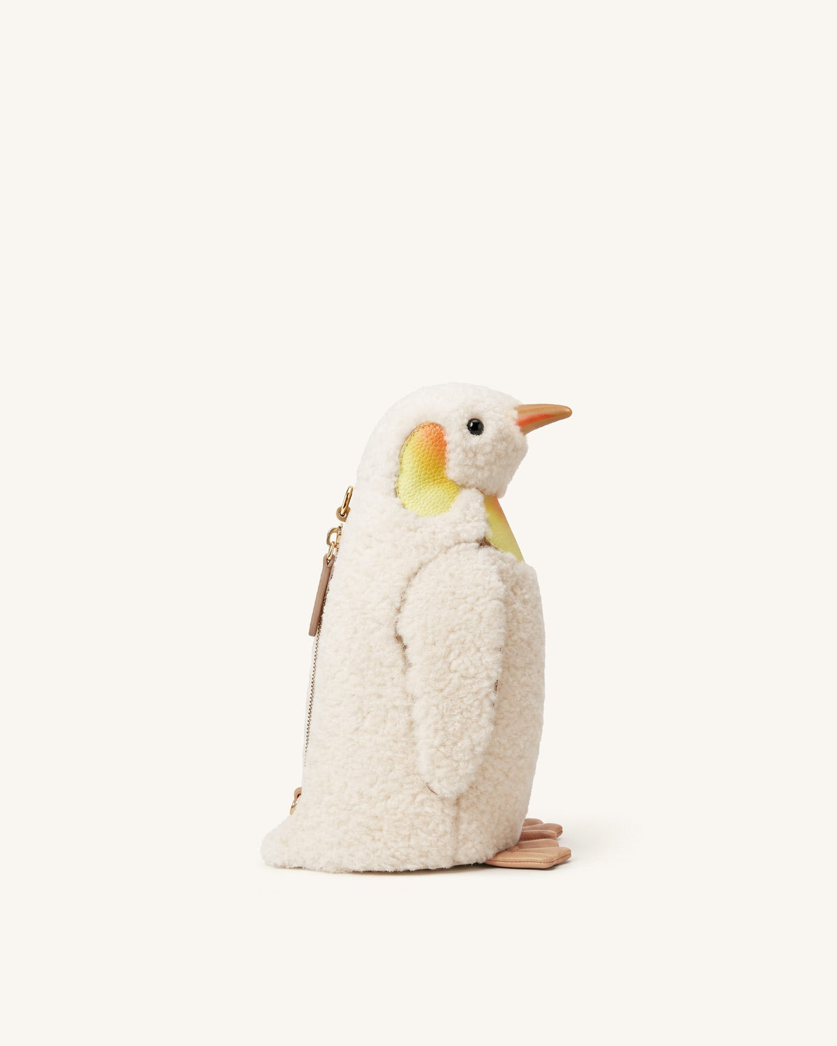Pia Penguin Faux Fur Crossbody Bag - Off White | JW PEI