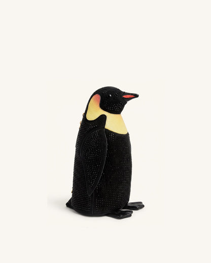 Pia Penguin Artificial Crystal Crossbody Bag - Black | JW PEI