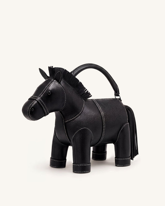 Harper Horse Top Handle Bag - Black | JW PEI