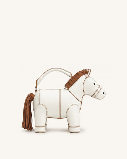 Harper Horse Top Handle Bag - White | JW PEI