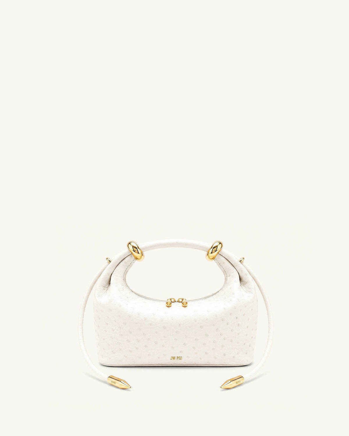 Ellie Metal Ring Embellished Top Handle Bag - Off White | JW PEI