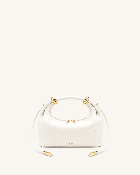 Ellie Metal Ring Embellished Top Handle Bag - Off White | JW PEI