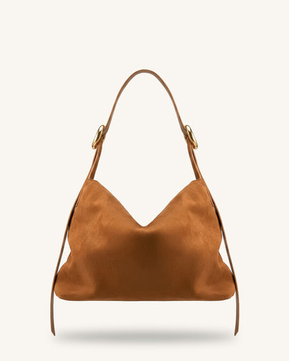 Sienna Faux Suede Hobo Bag - Brown | JW PEI