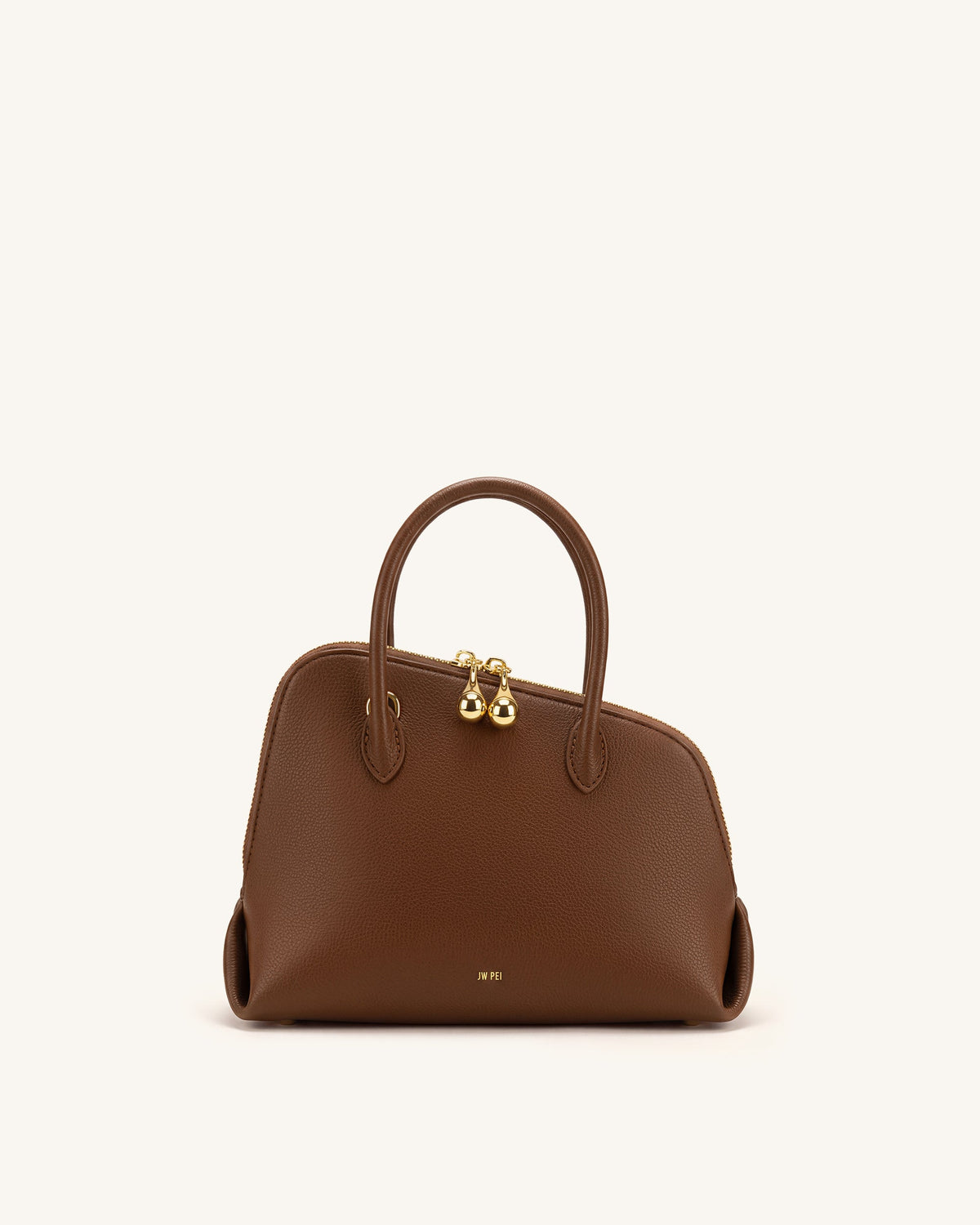 Nerina Pebbled Dome Top Handle Bag - Brown | JW PEI