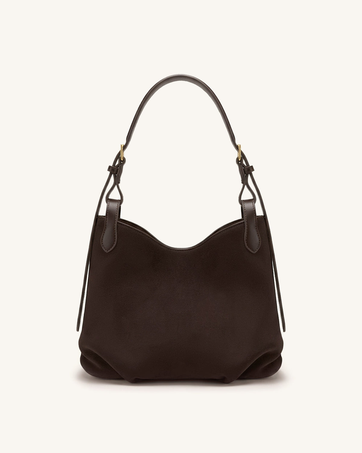Velora Faux Suede Slouchy Shoulder Bag - Dark Brown | JW PEI