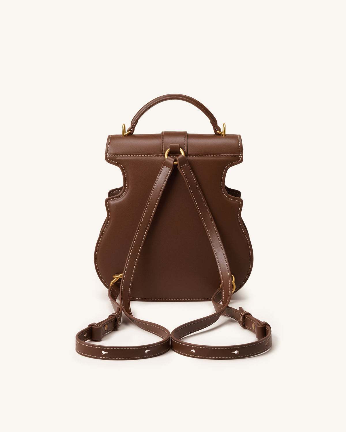 Violin Shape Top Handle Bag - Dark Brown | JW PEI