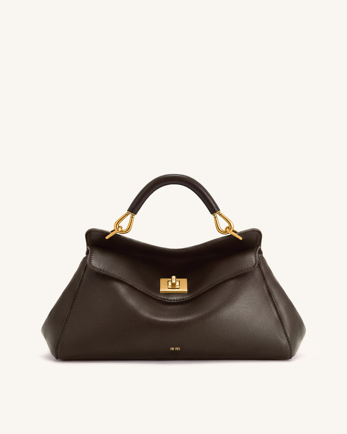 Lucia Elongated Top Handle Bag - Dark Brown | JW PEI