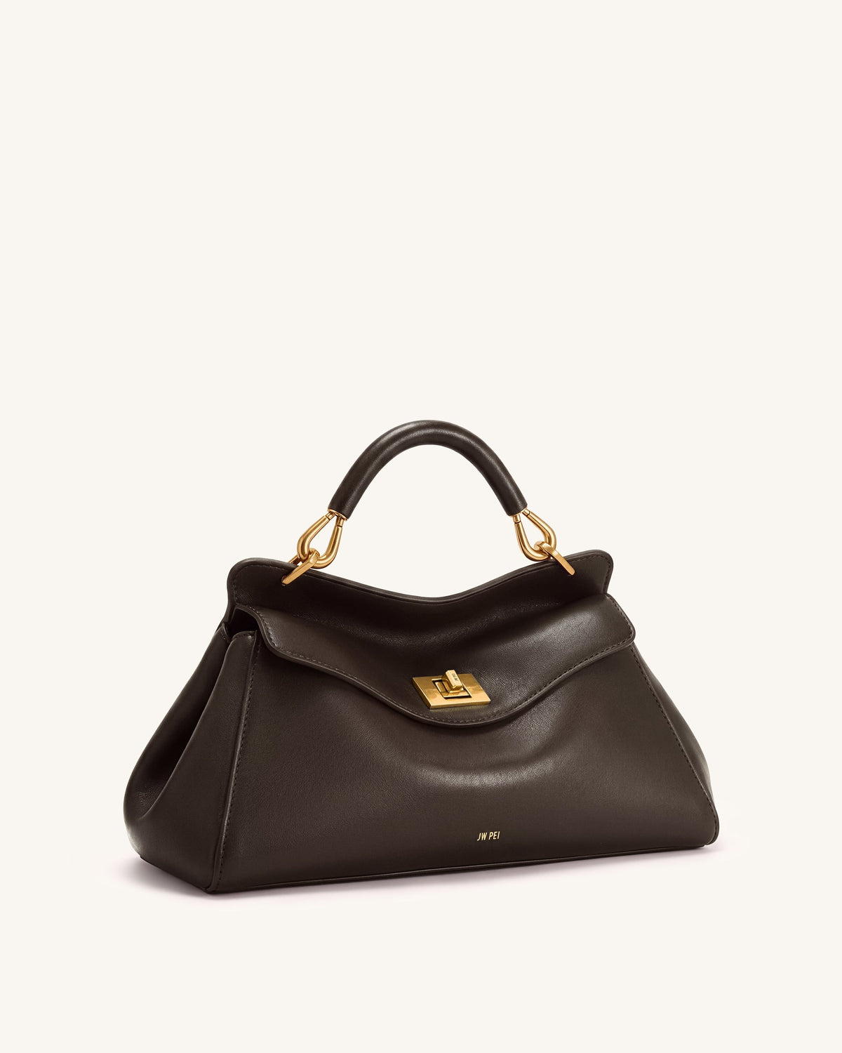 Lucia Elongated Top Handle Bag - Dark Brown | JW PEI