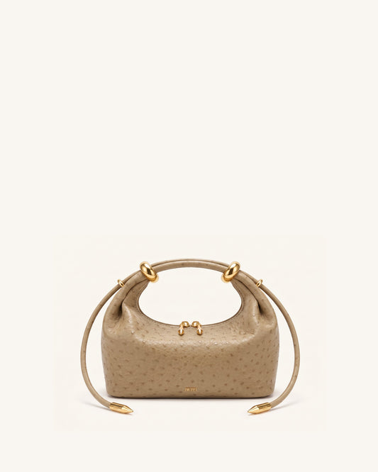 Ellie Metal Ring Embellished Top Handle Bag - Brown Apricot | JW PEI