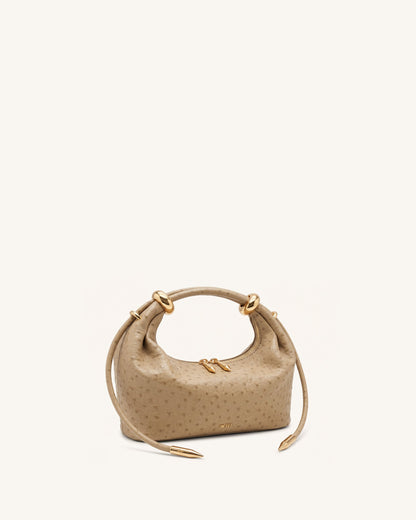 Ellie Metal Ring Embellished Top Handle Bag - Brown Apricot | JW PEI