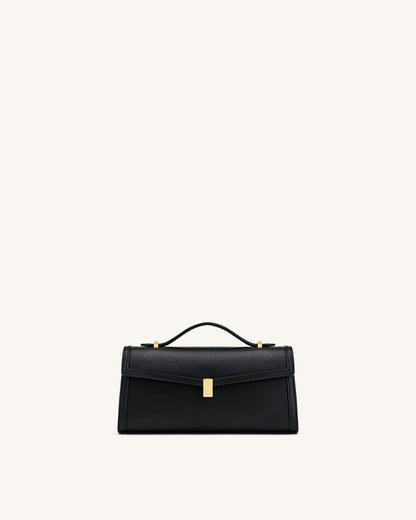 Delphine Saffiano Top Handle Bag - Black | JW PEI