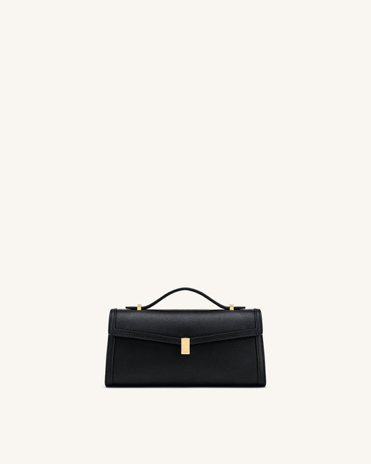 Delphine Saffiano Top Handle Bag - Black | JW PEI