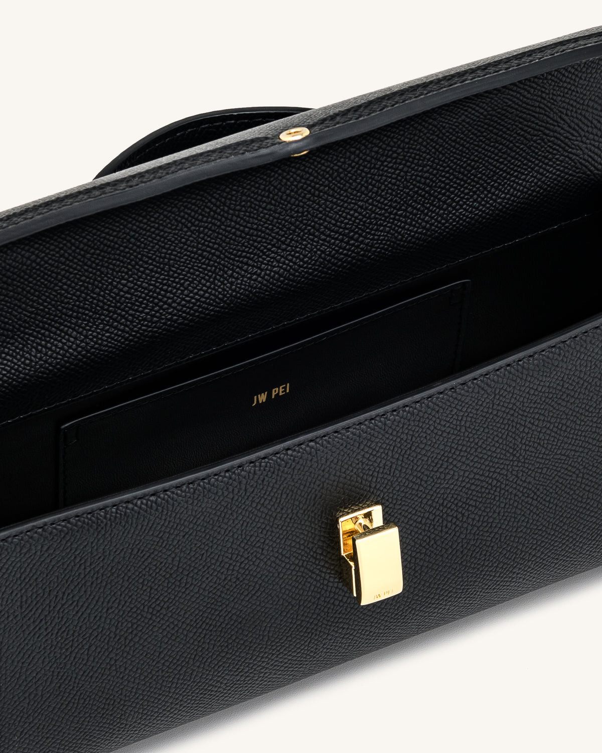 Delphine Saffiano Top Handle Bag - Black | JW PEI