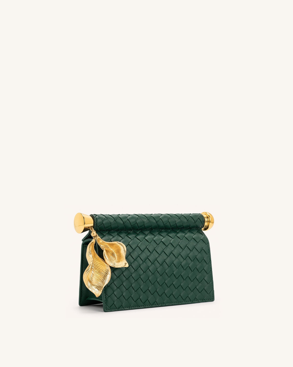 Holly Woven Metal Pendant Embellished Clutch - Dark Green | JW PEI