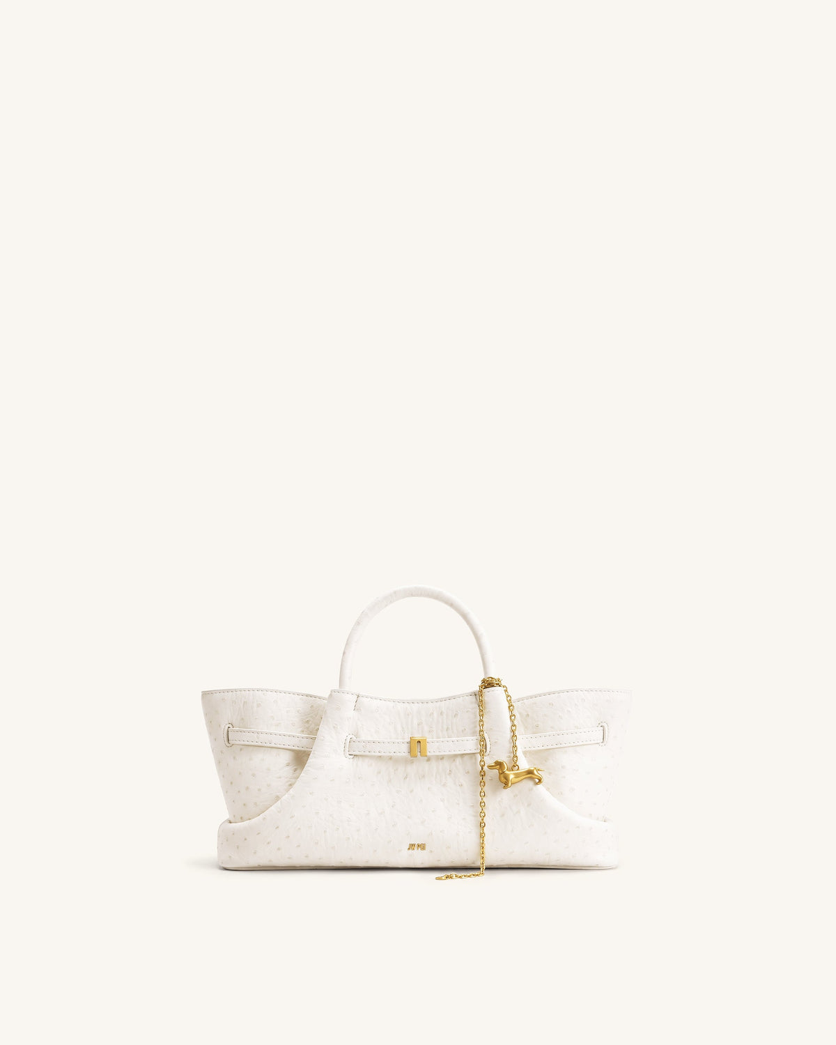 Maeve Dachshund Metal Charm Tote Bag - White | JW PEI