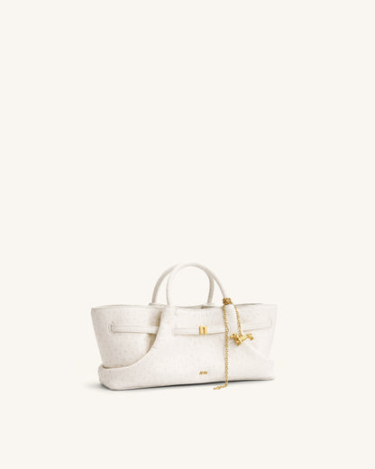 Maeve Dachshund Metal Charm Tote Bag - White | JW PEI