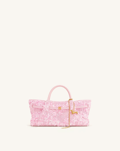 Maeve Sequin Dachshund Metal Charm Tote Bag - Pink | JW PEI