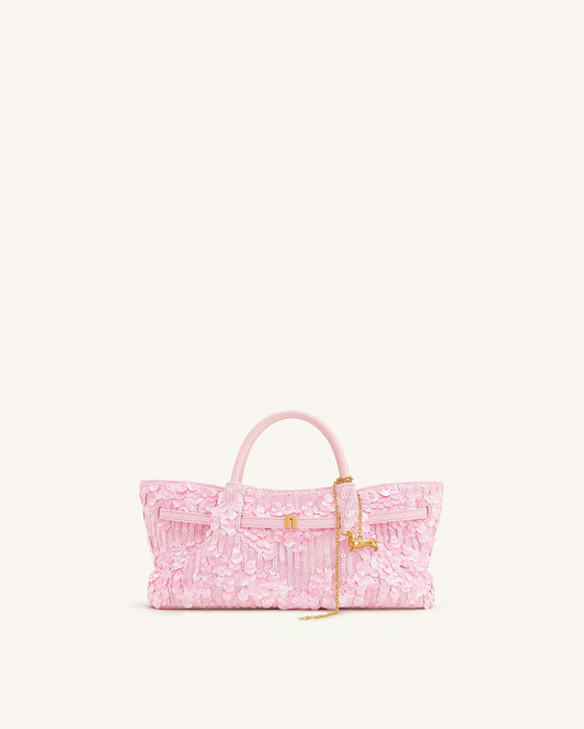 Maeve Sequin Dachshund Metal Charm Tote Bag - Pink | JW PEI