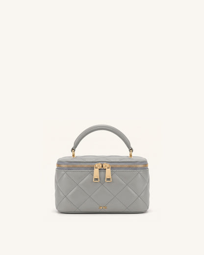 Vivienne Quilted Vanity Top Handle Bag - Gray | JW PEI