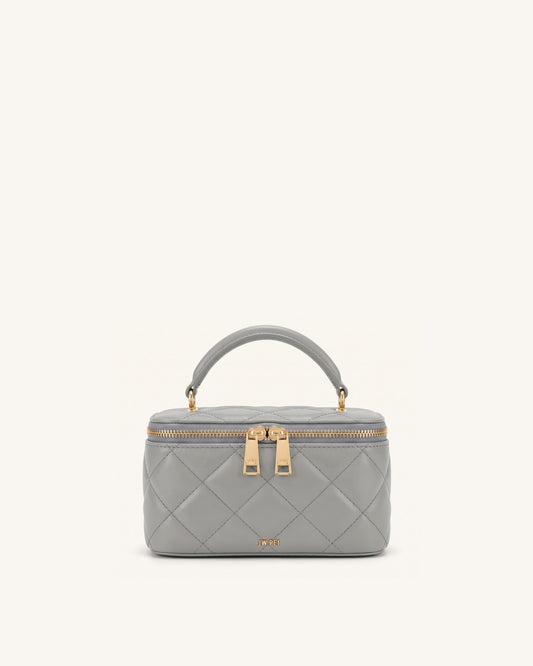 Vivienne Quilted Vanity Top Handle Bag - Gray | JW PEI