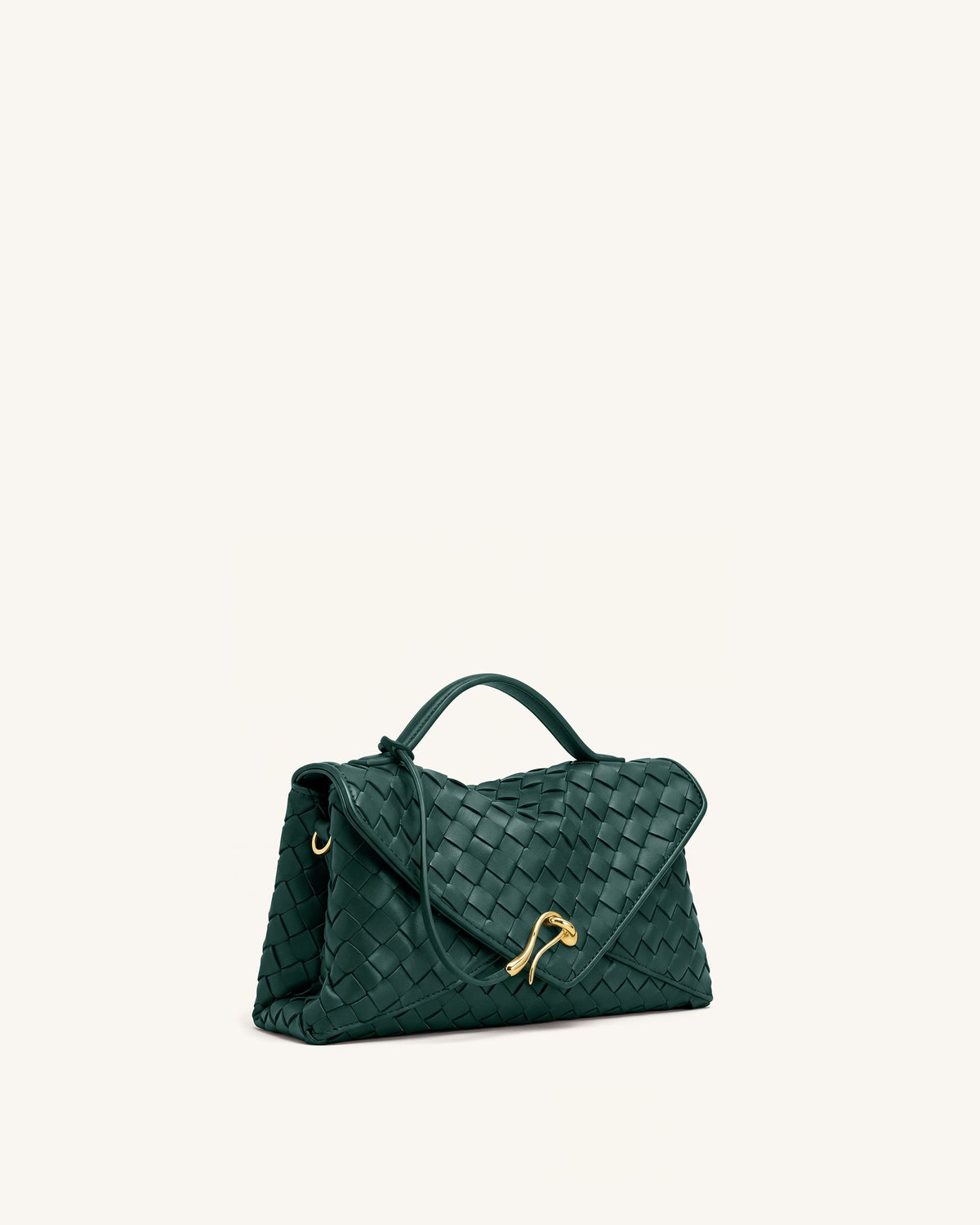 Celeste Woven Envelope Bag - Dark Ink Green | JW PEI