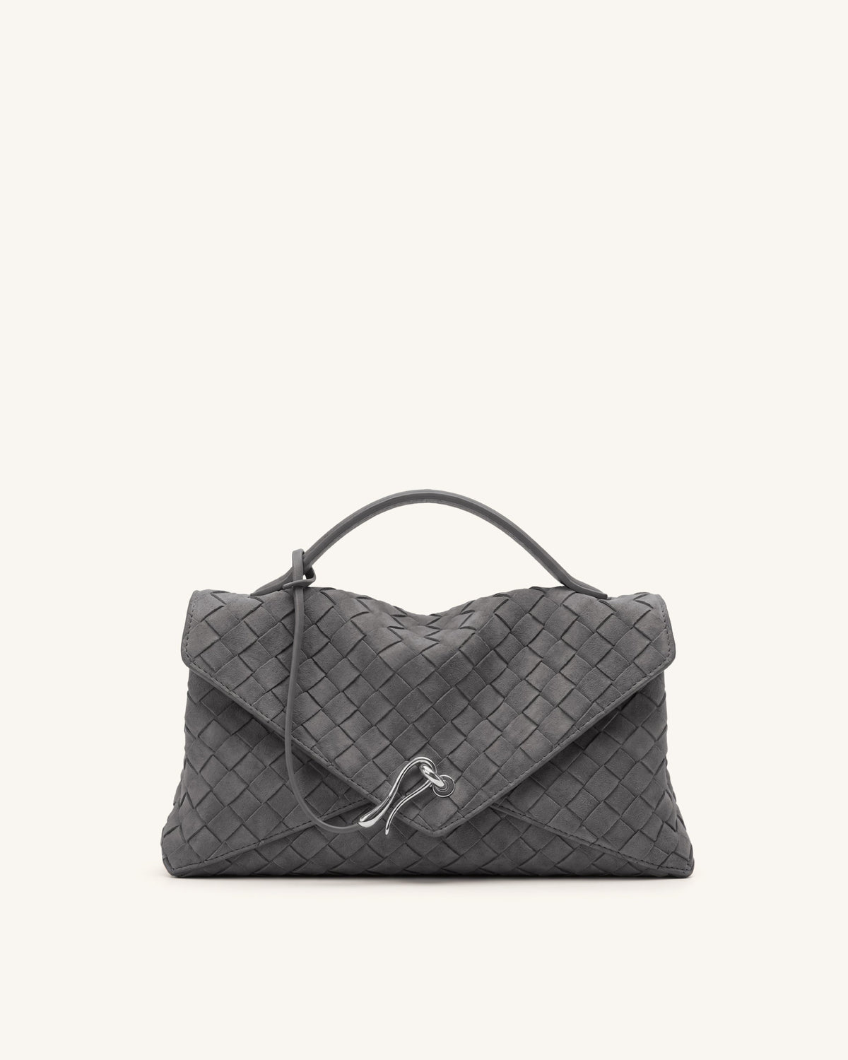 Celeste Faux Suede Woven Envelope Bag - Charcoal Gray | JW PEI